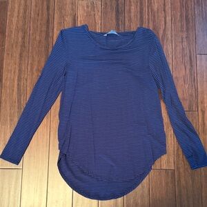Market & Spruce Blue Striped Long Sleeve Tee